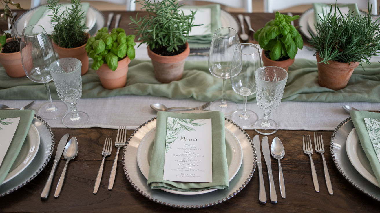 Garden-Inspired Herb Garden Table Setting