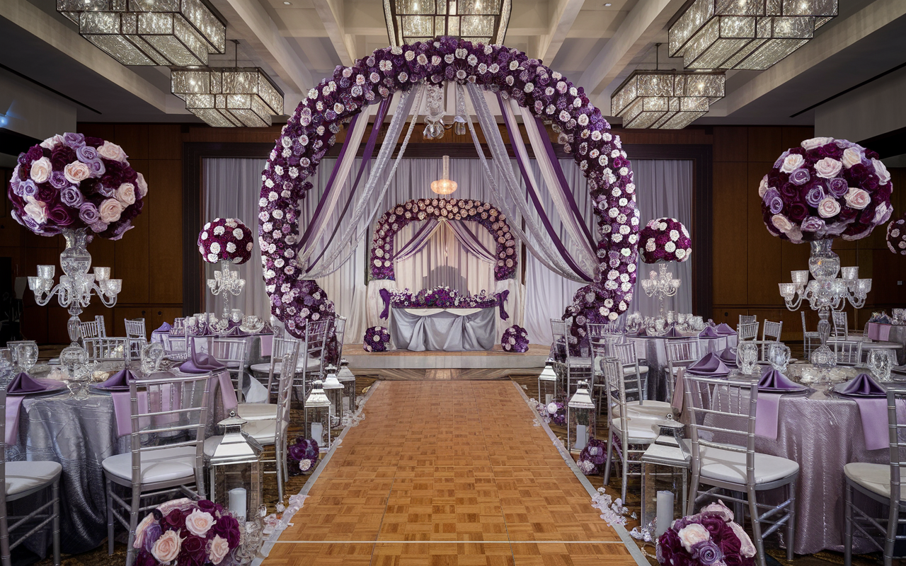 Regal Grandeur Purple and Silver Wedding Celebration