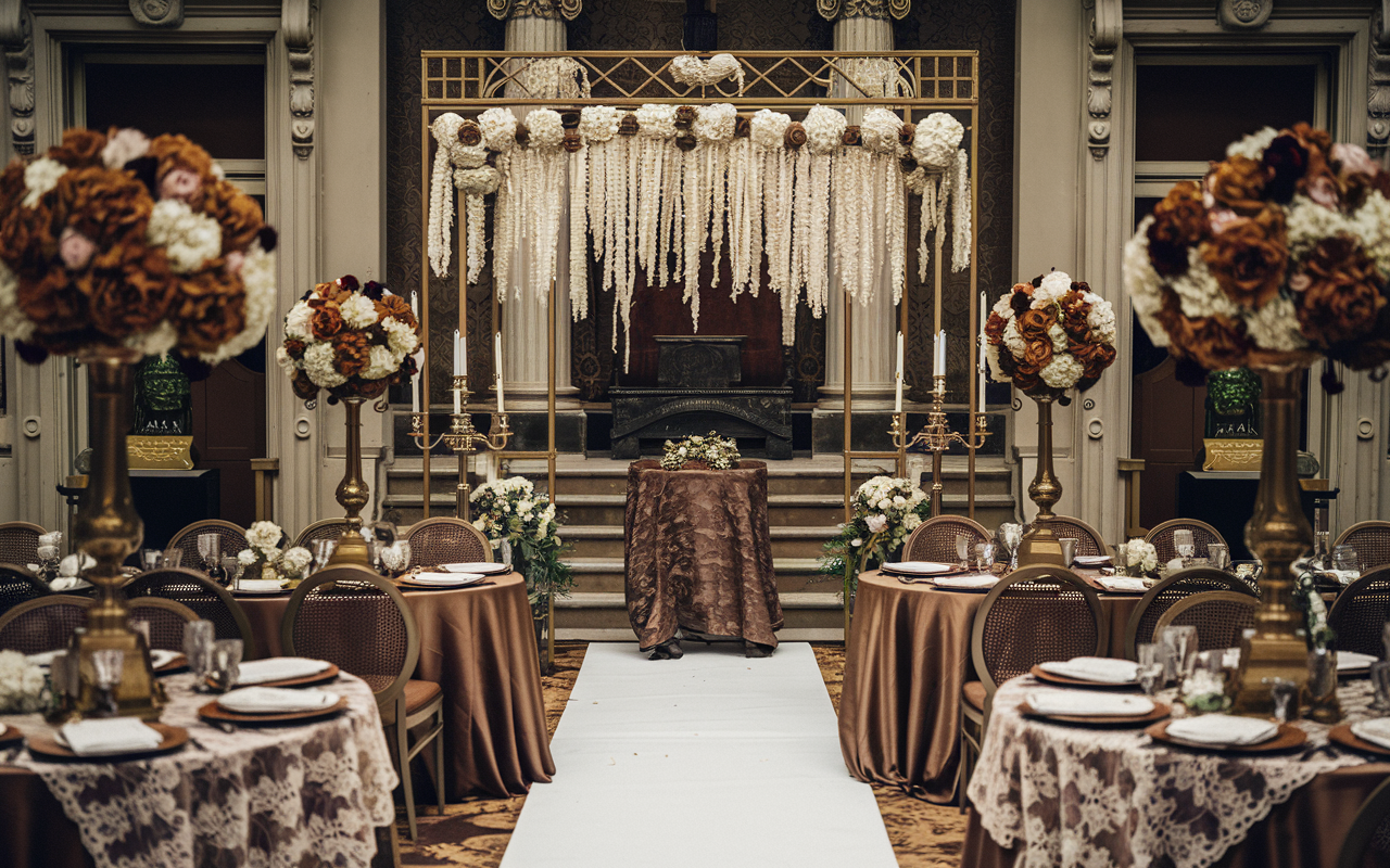 Timeless Elegance Brown and Gold Wedding Design