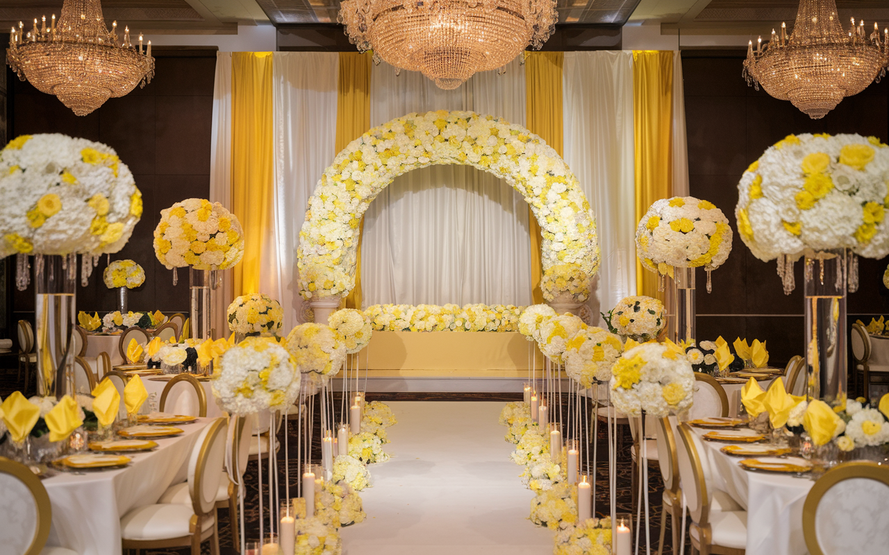 Yellow & White Floral Ballroom Dream