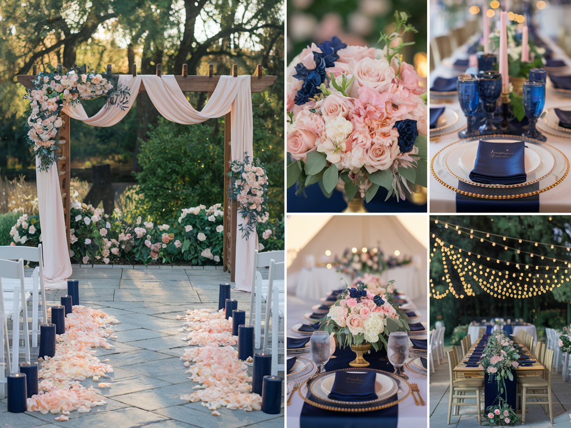 20 Stunning Navy Blue and Blush Pink Wedding Ideas That Will Take Your ...