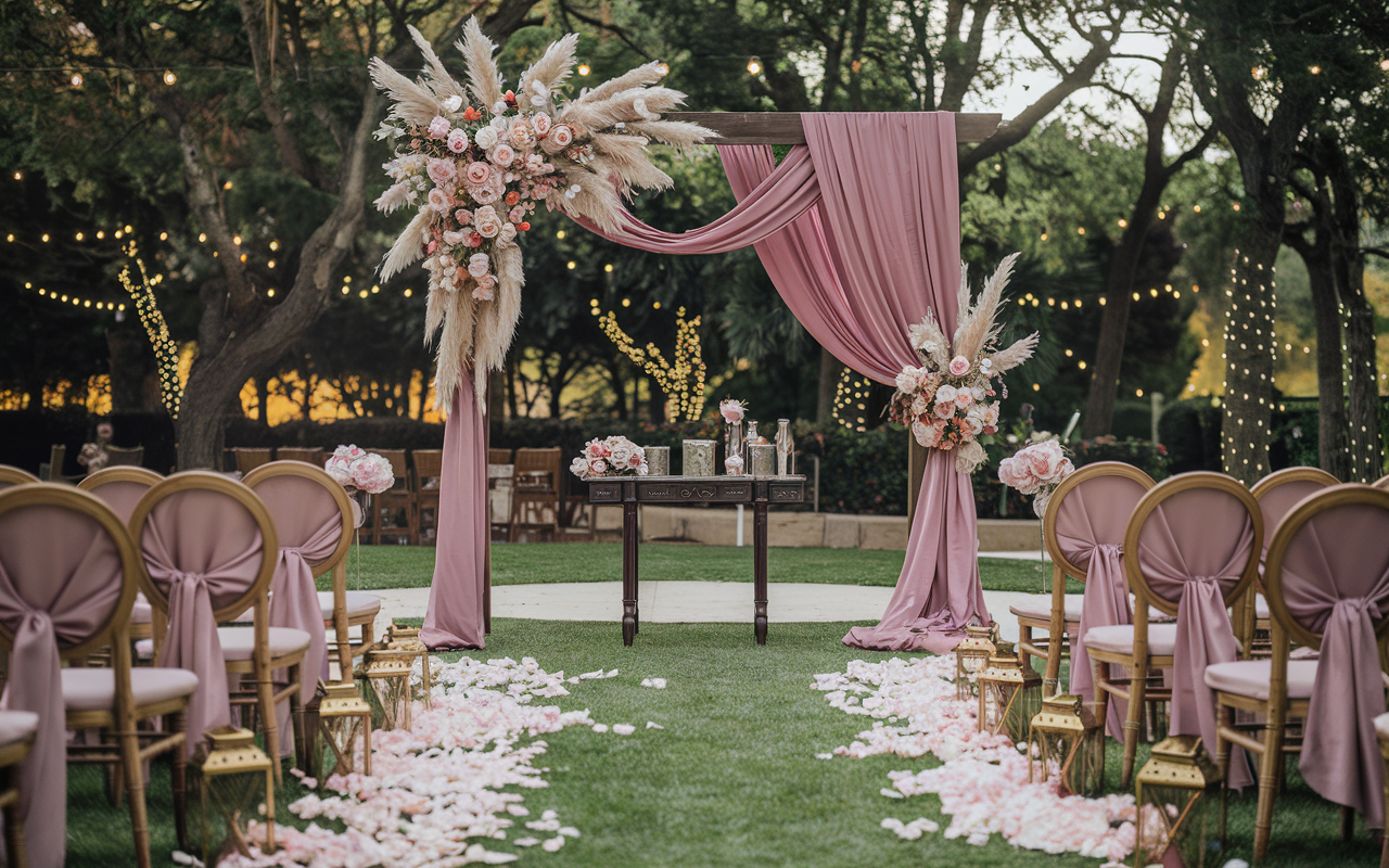 Boho Blush Sunset Garden Wedding