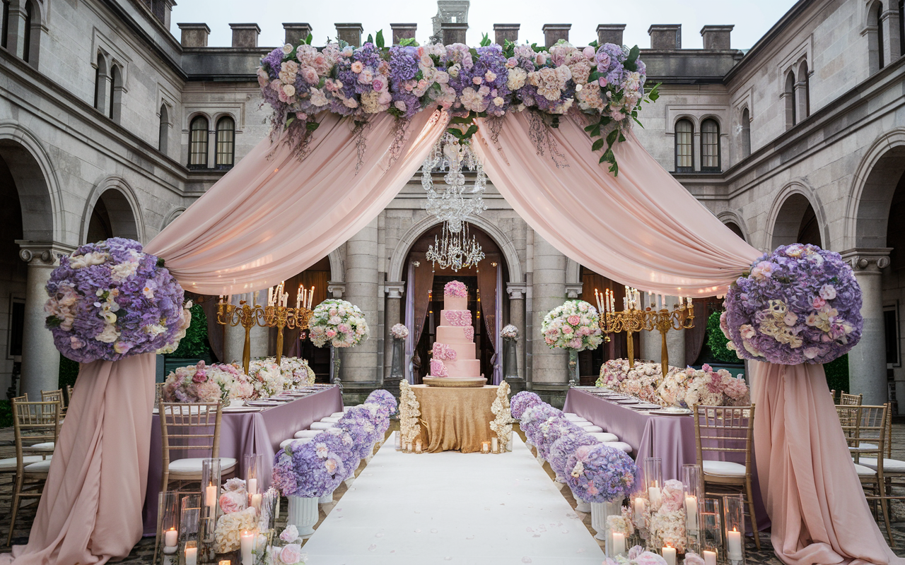 Royal Reverie Blush and Lilac Castle Wedding