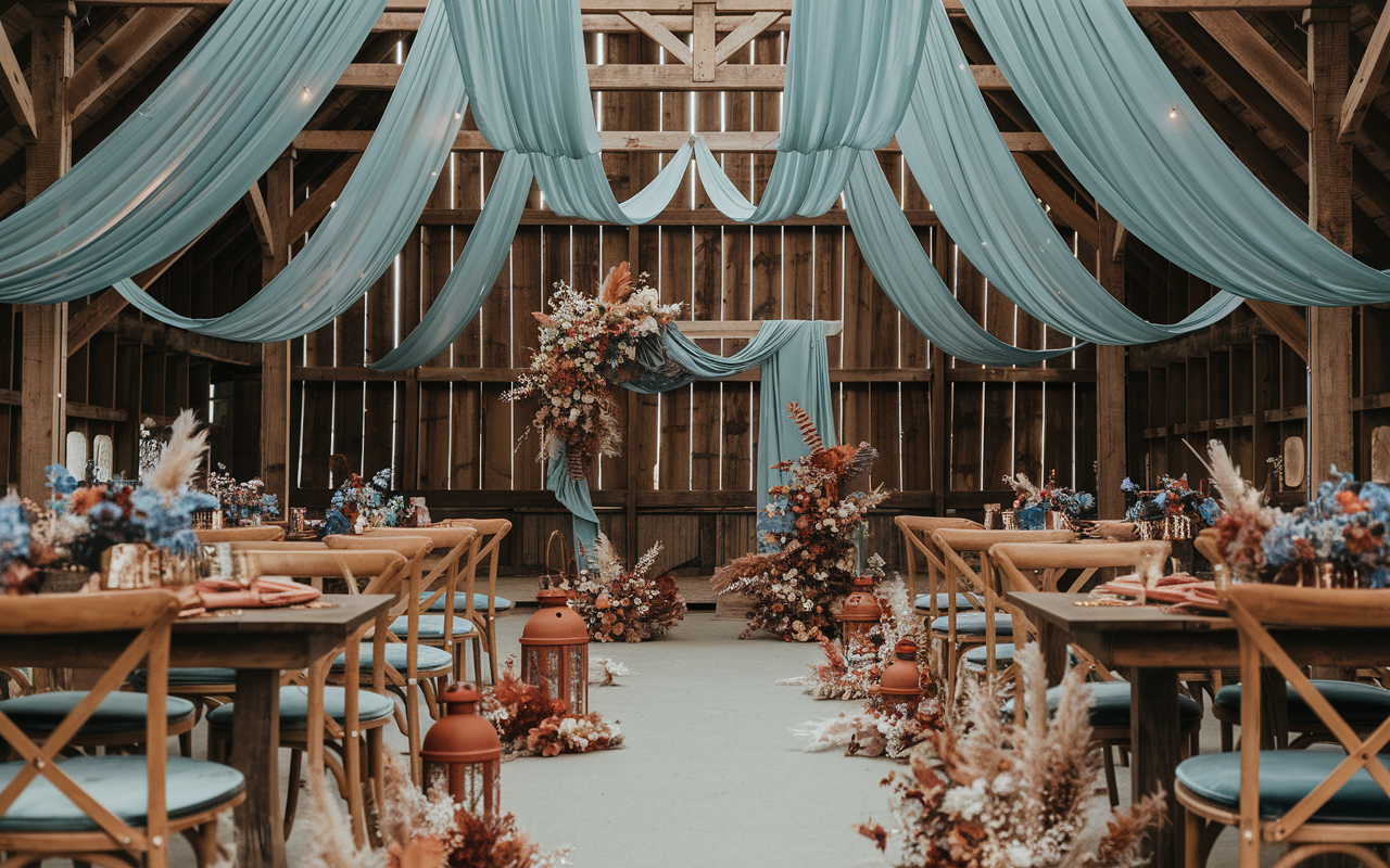 Rustic Barn Wedding with a Touch of Blue