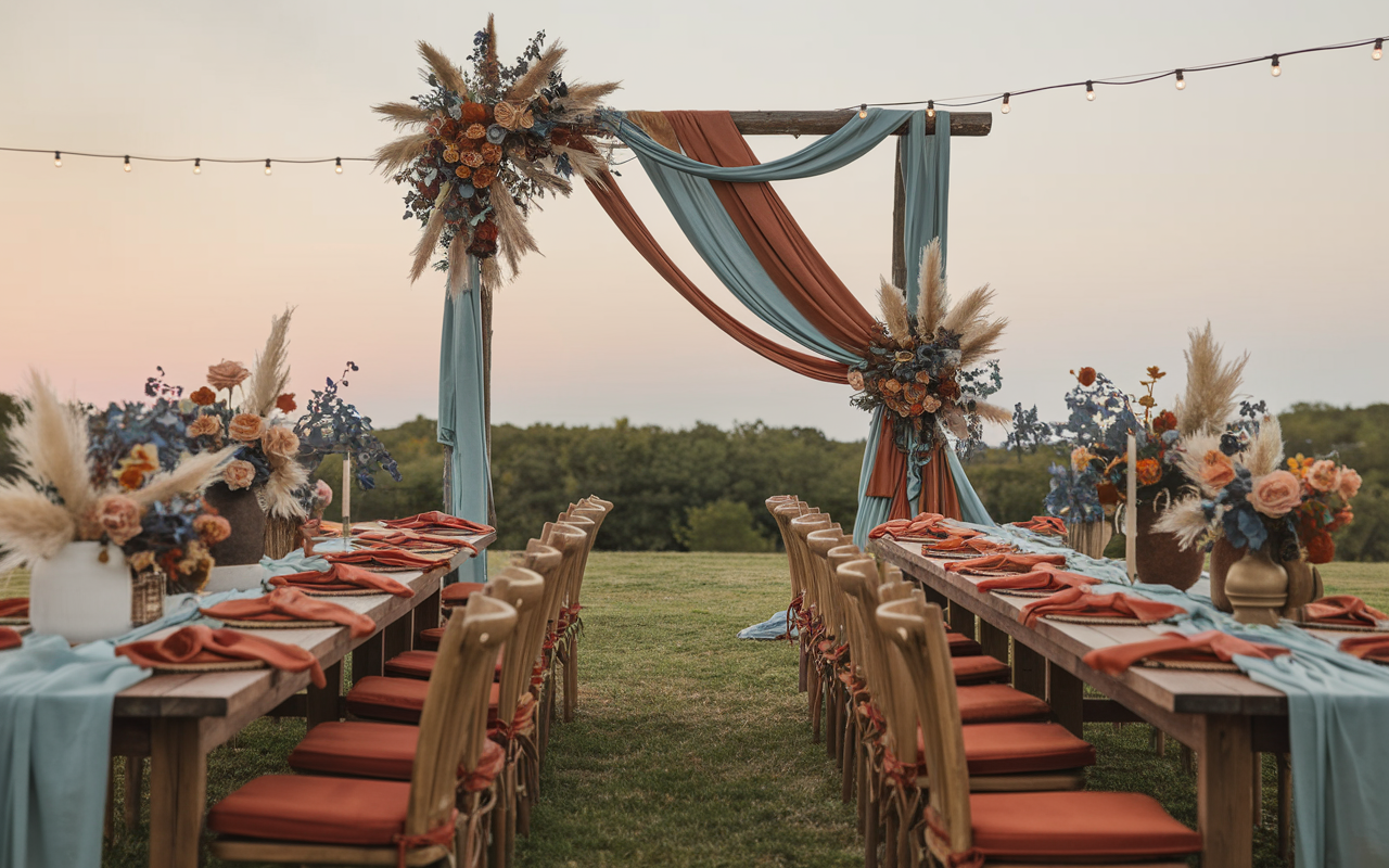 Sunset Serenade Bohemian-Chic Wedding in the Open Air
