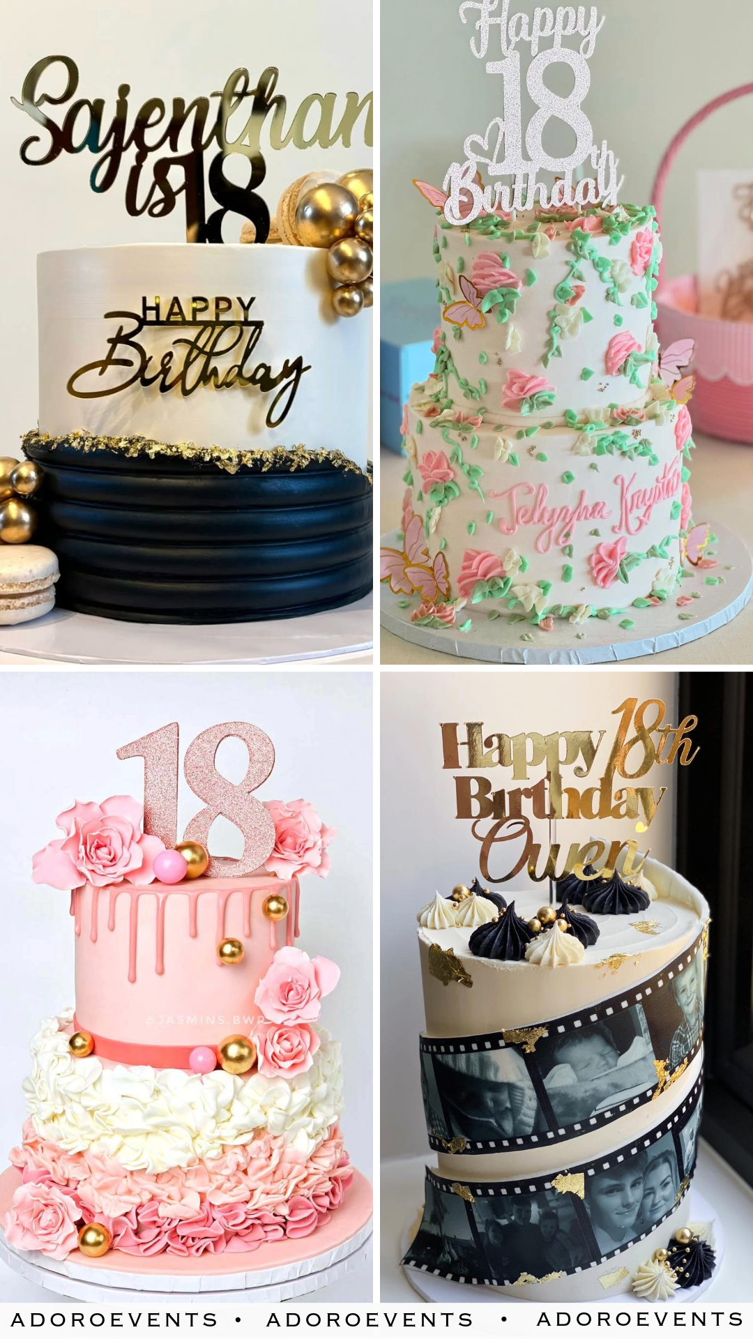 Collage of 18th Birthday Cake Ideas