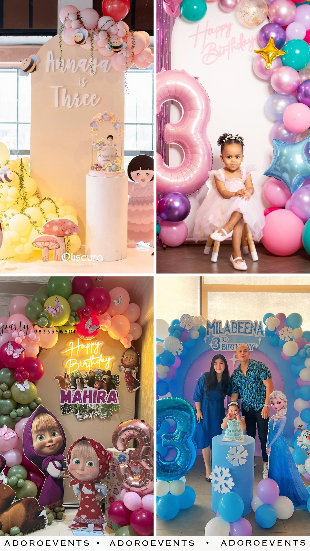 Collage of  3rd Birthday Ideas for Girl