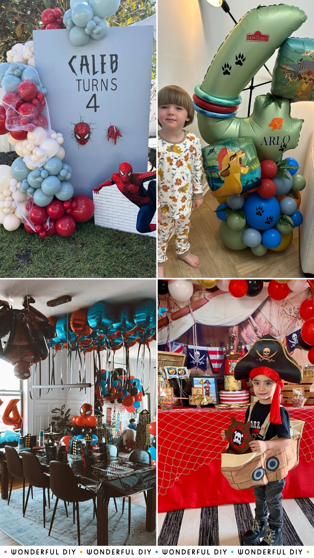 Collage of 4th Birthday Themes for Boy