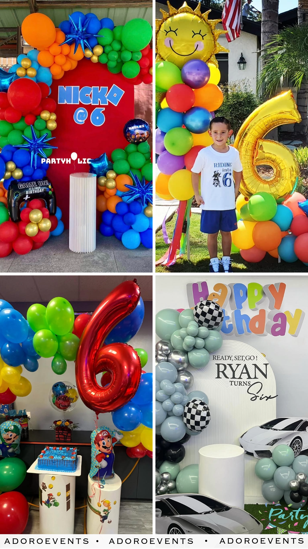 Collage of  6th Birthday Themes for Boy