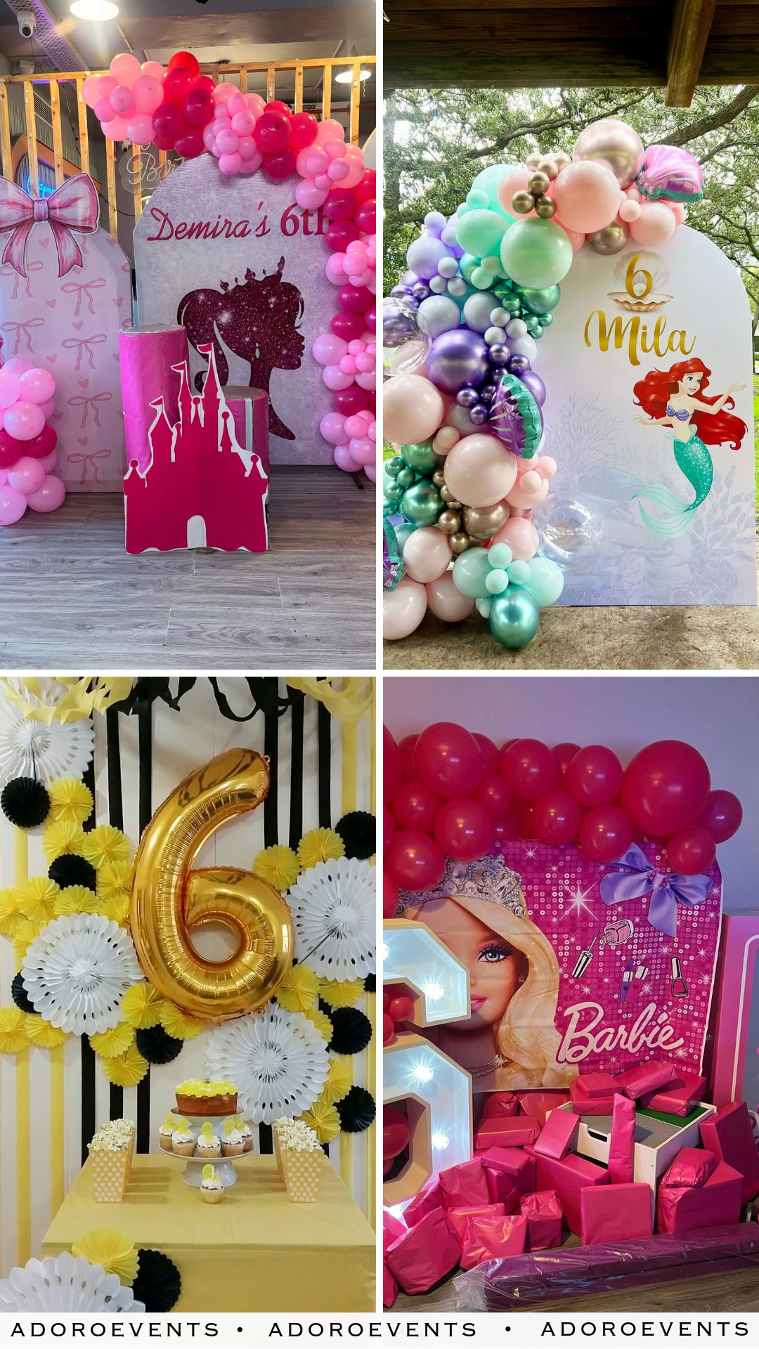 Collage of  6th Birthday Themes for Girl