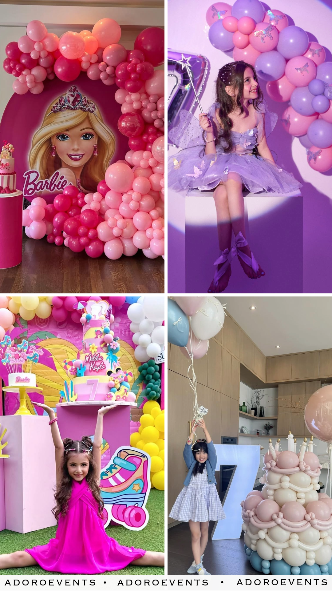 Collage of 7th Birthday Themes for Girl
