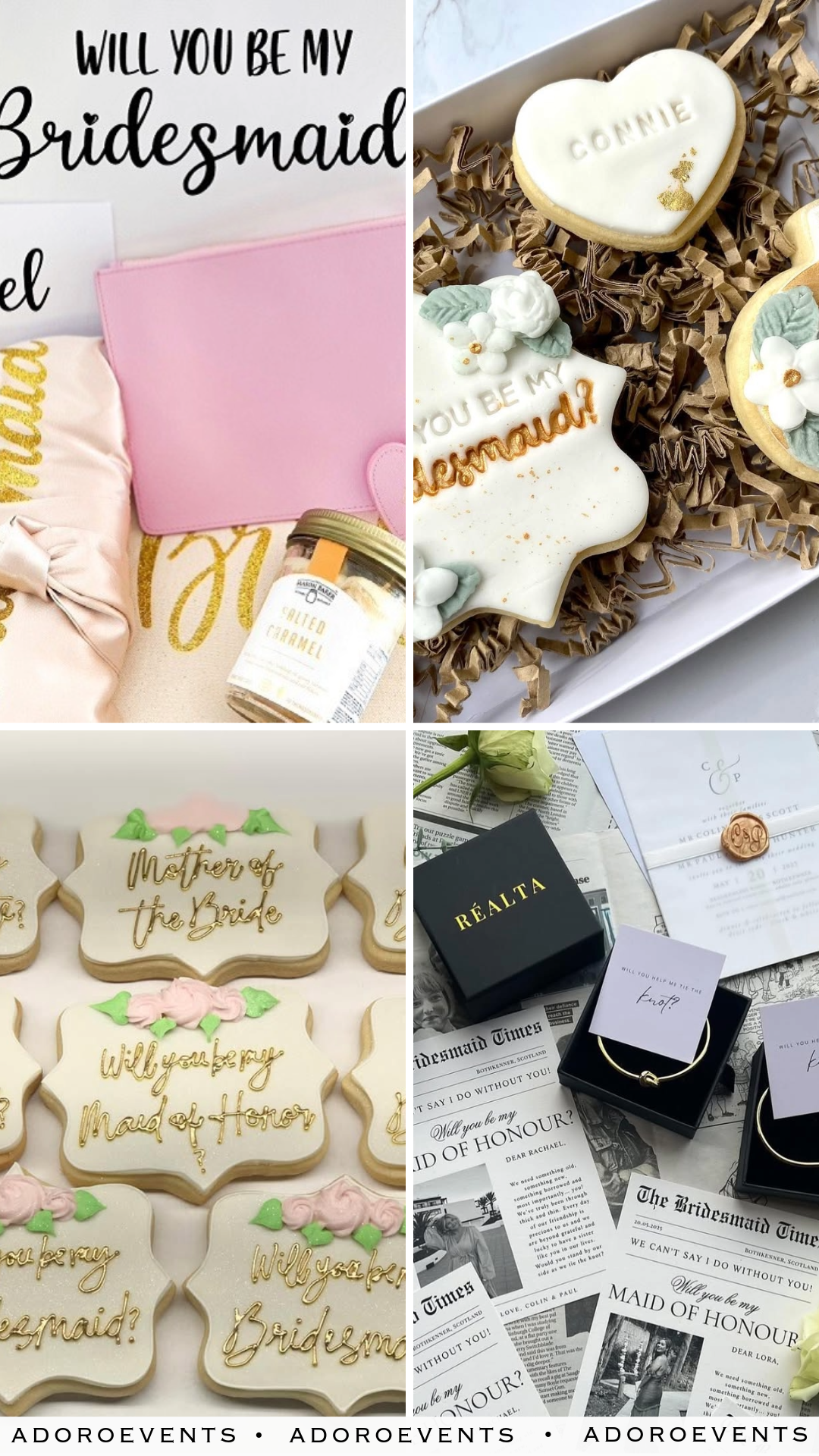 Collage of  Bridesmaid Proposal Ideas