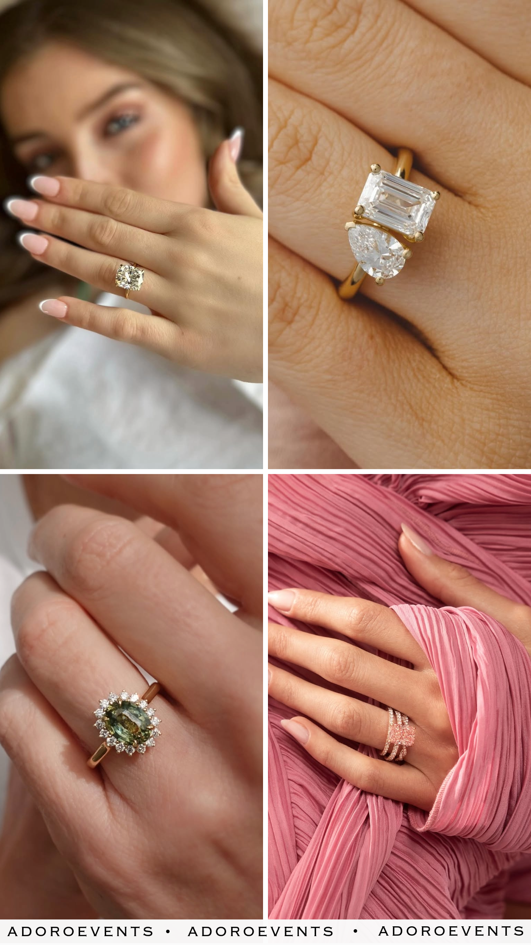 Collage of Engagement RIng Ideas
