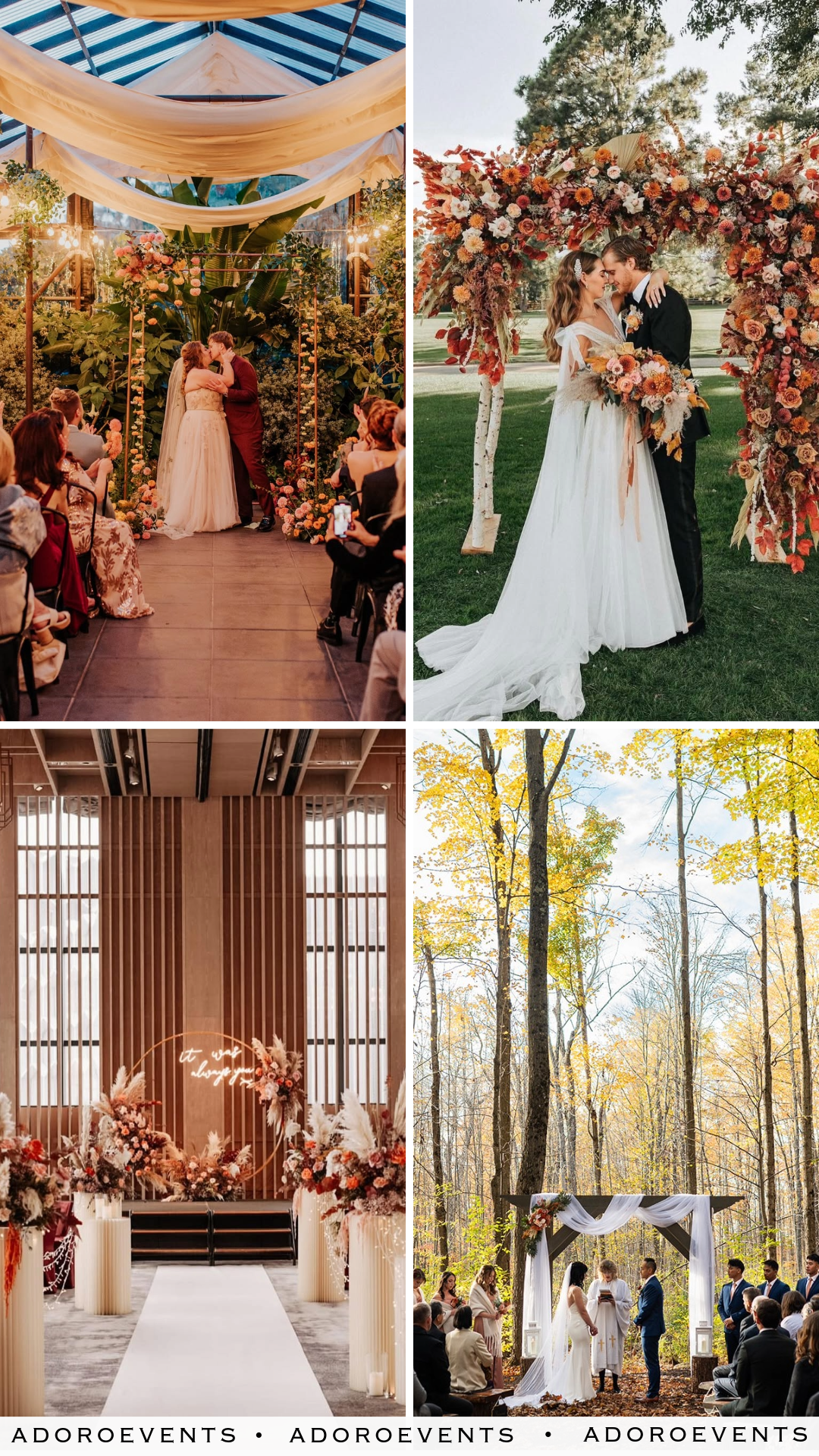 Collage of Fall Wedding Theme Ideas