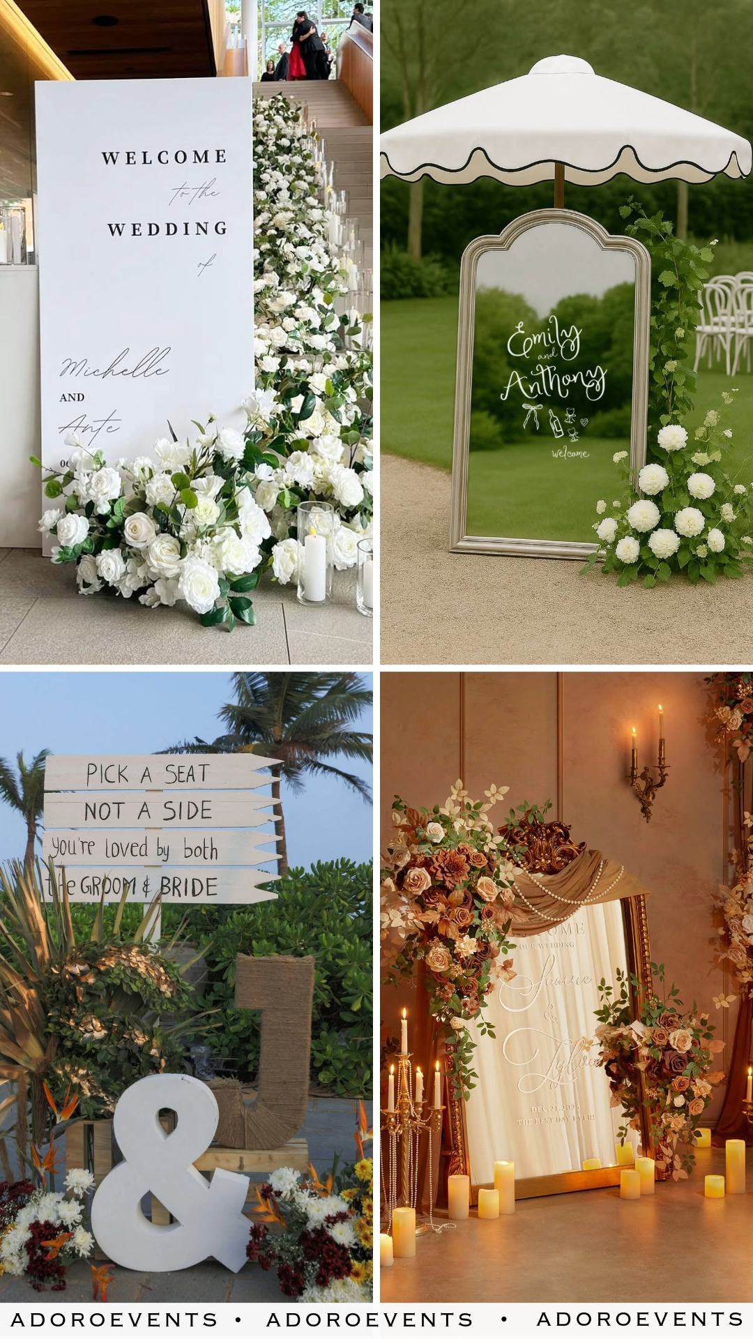 Collage of Thanksgiving Wedding Signage Ideas