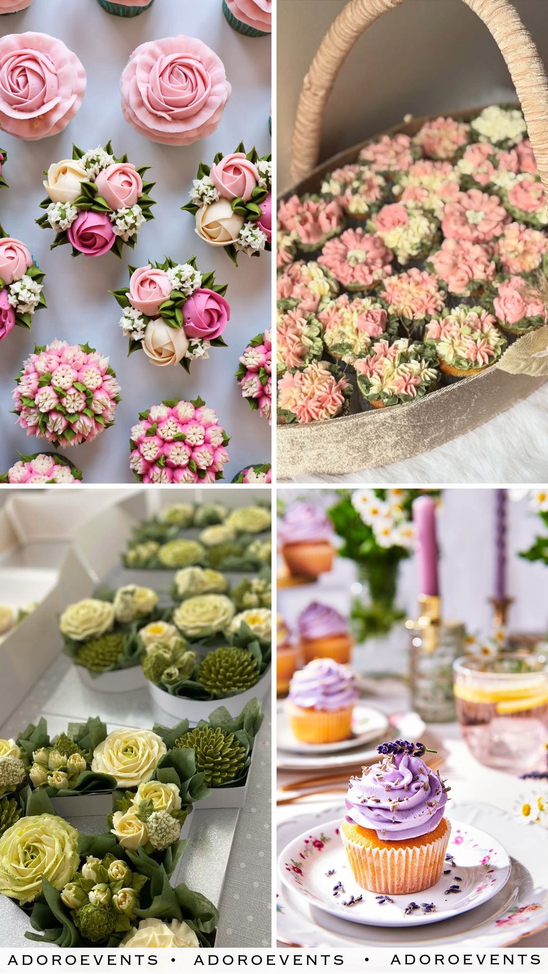 Collage of Unique Wedding Cupcake Ideas