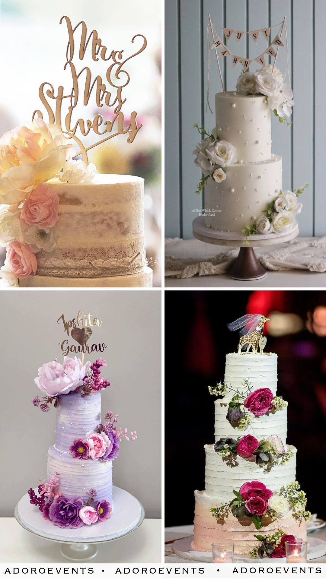 Collage of Wedding Cake Topper Ideas