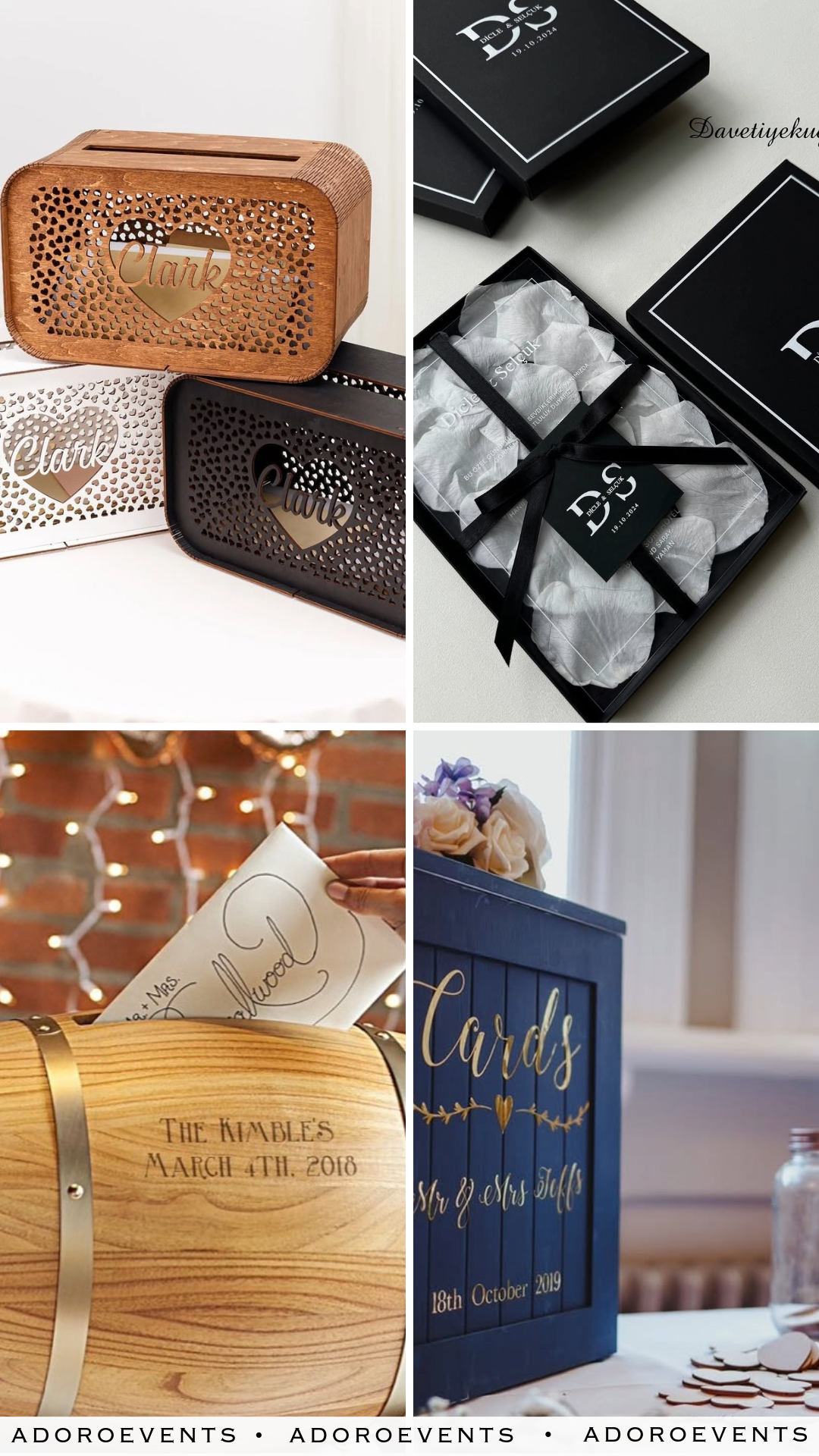 Collage of Wedding Card Box Ideas