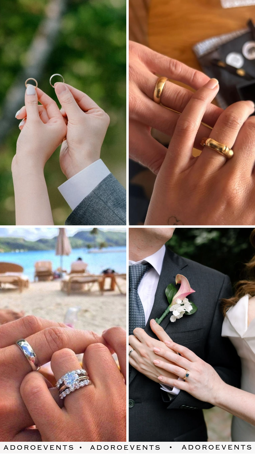 Collage of Wedding RIng Photo Ideas