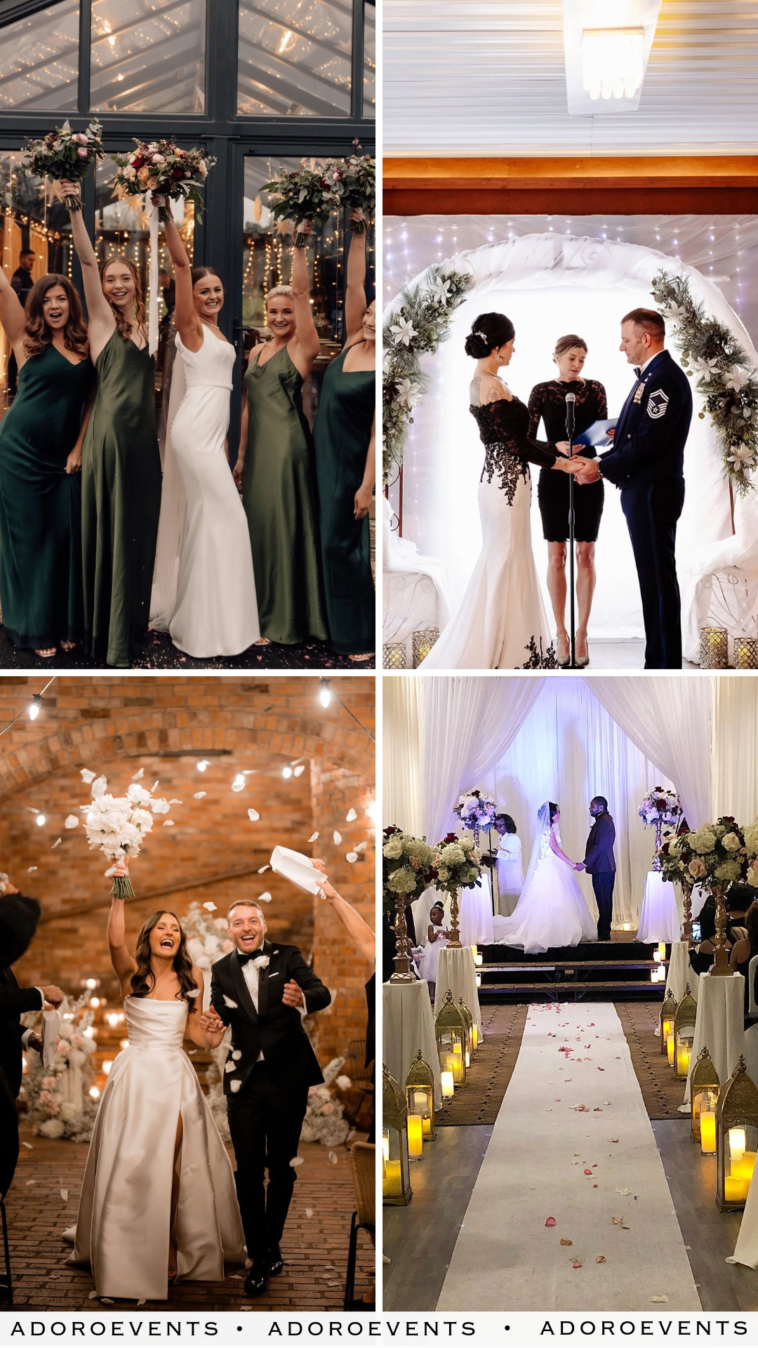 Collage of  Winter Wedding Ceremony Ideas