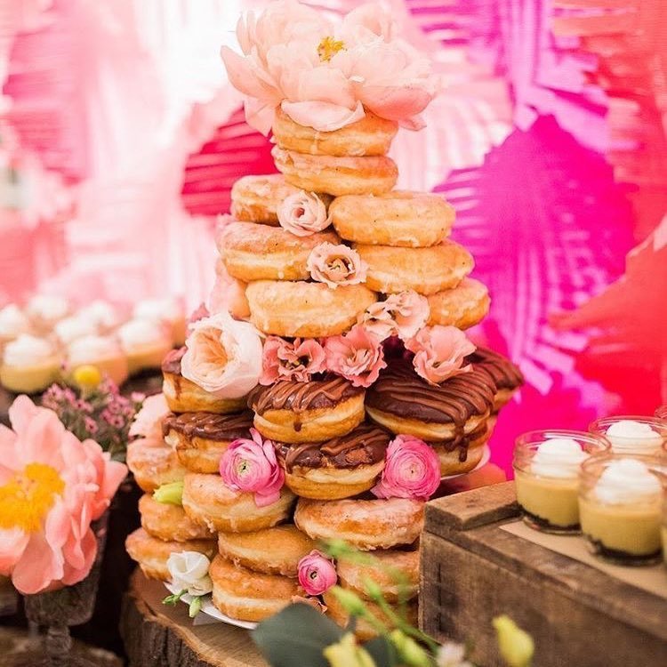  Donut Tower with Florals 