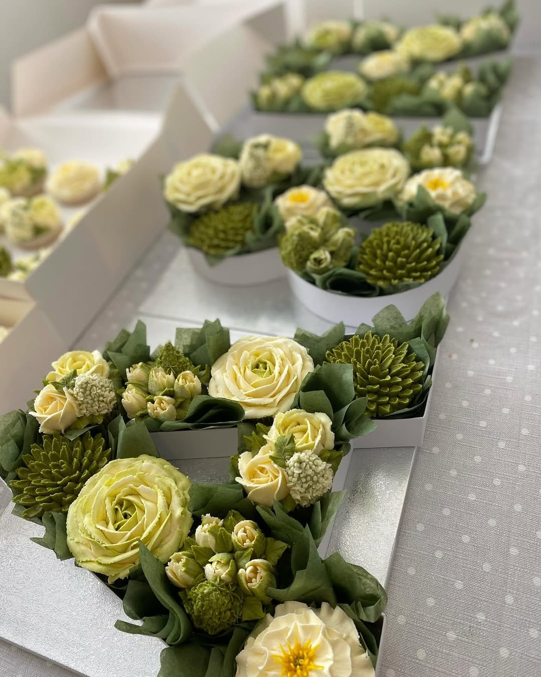 Elegant White & Green Florals 