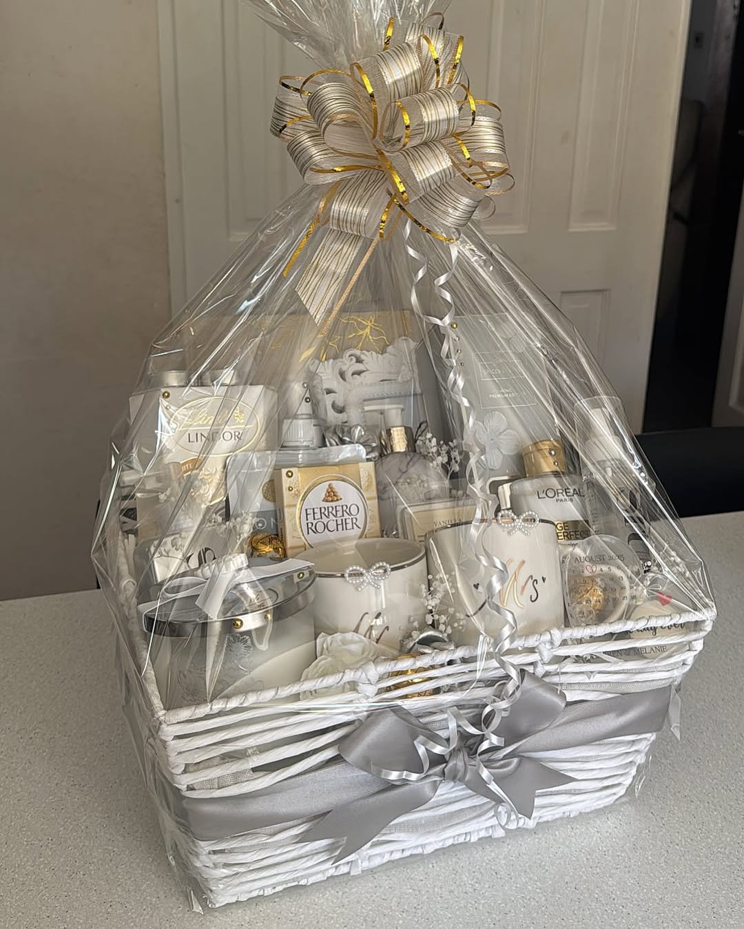 Luxe Silver & White Basket