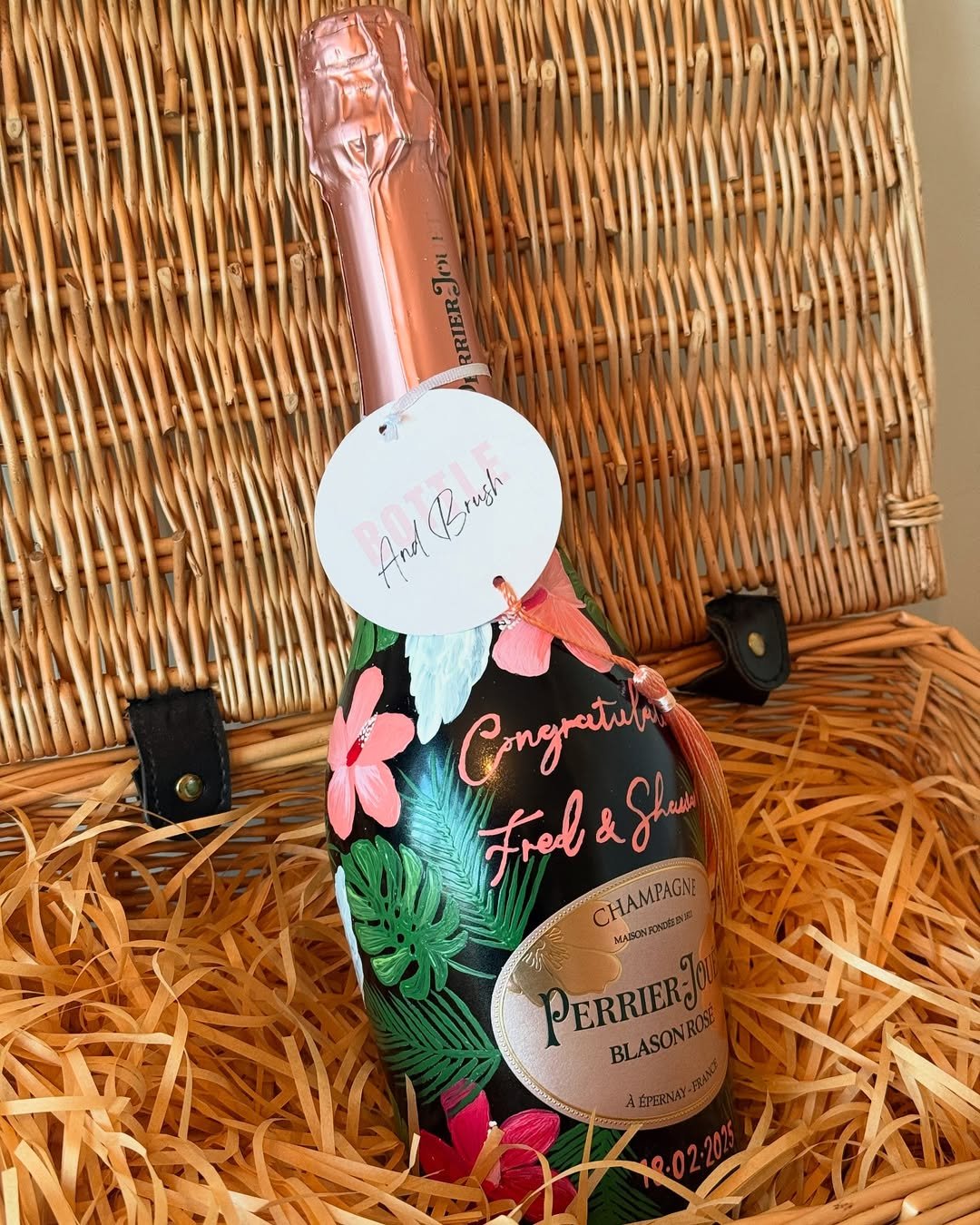 Painted Champagne Bottle