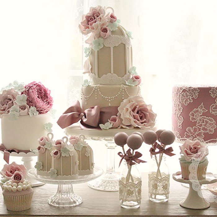  Pastel Romance Dessert Table 