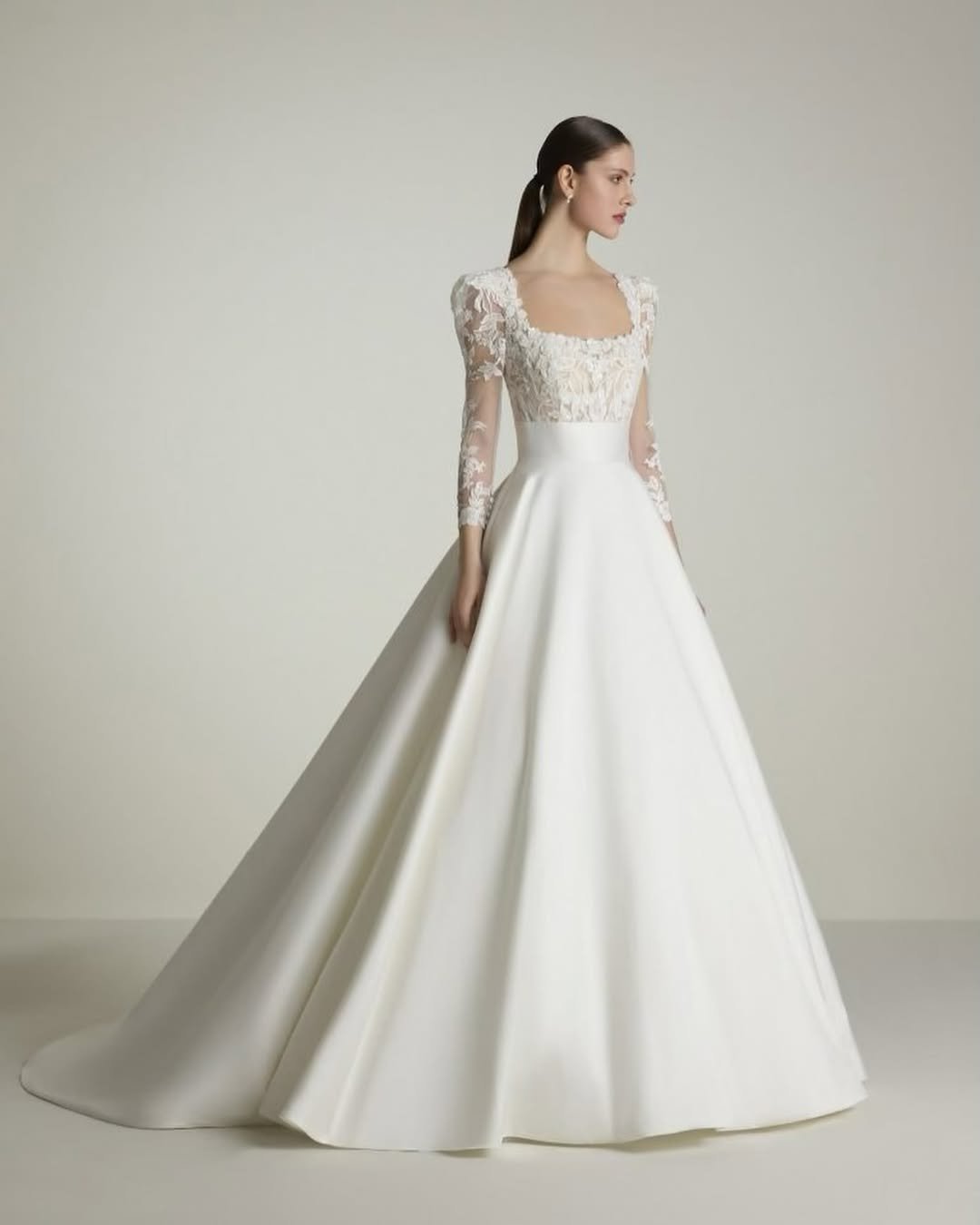 Square-Neck Satin Statement 