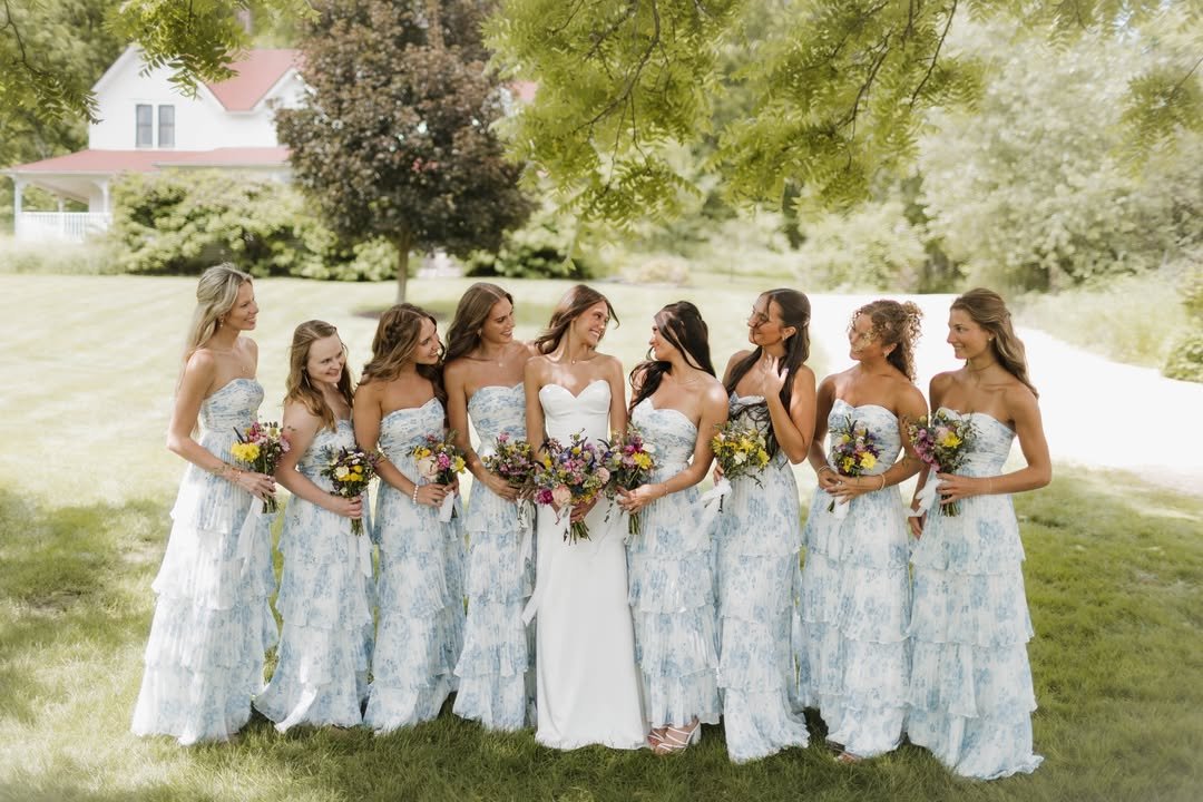 Blue Ruffle Elegance