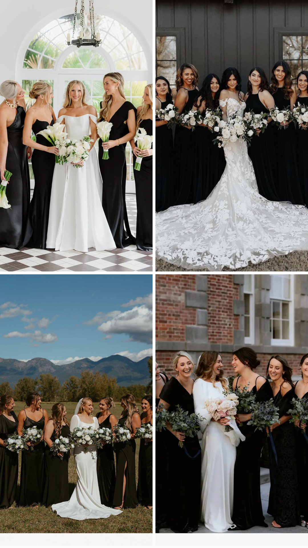 Collage of Black Bridesmaid Dresses Ideas