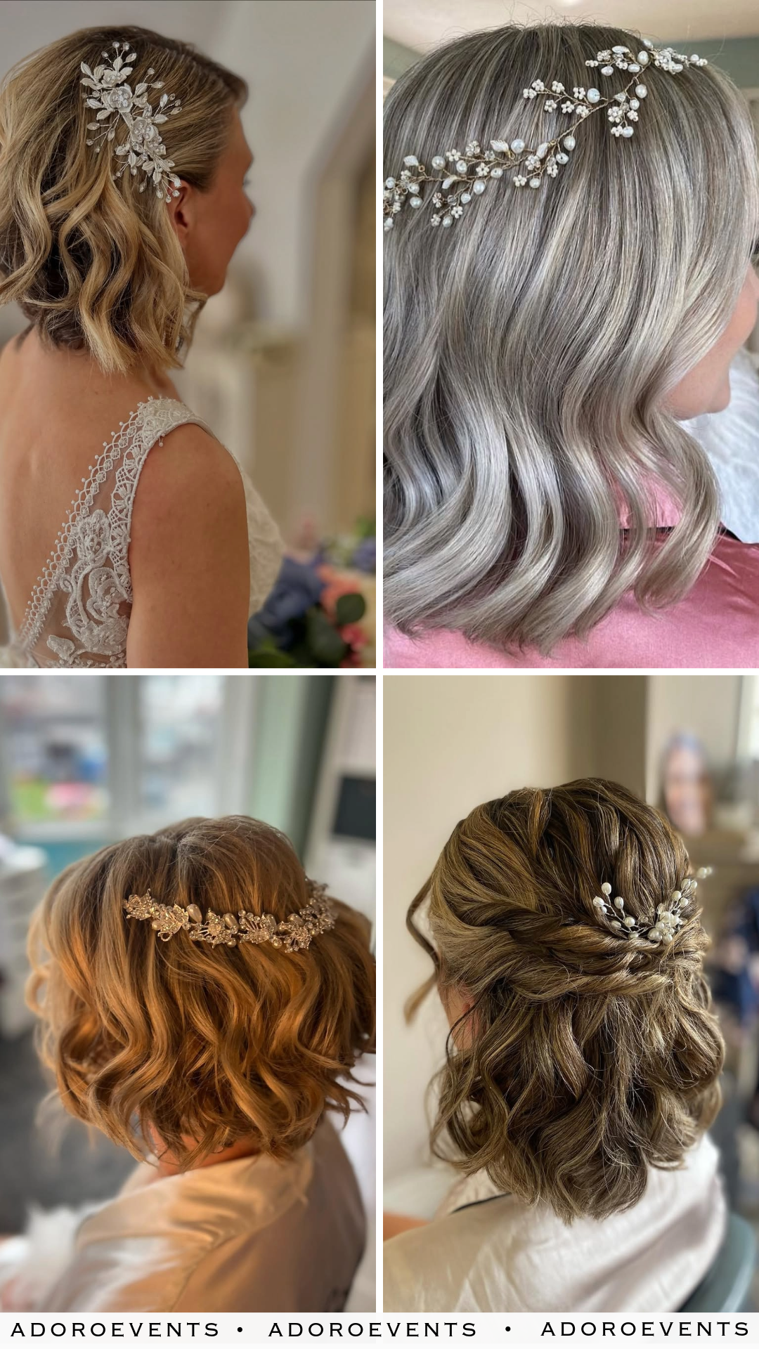 Collage of Bob Wedding Hairstyle Ideas