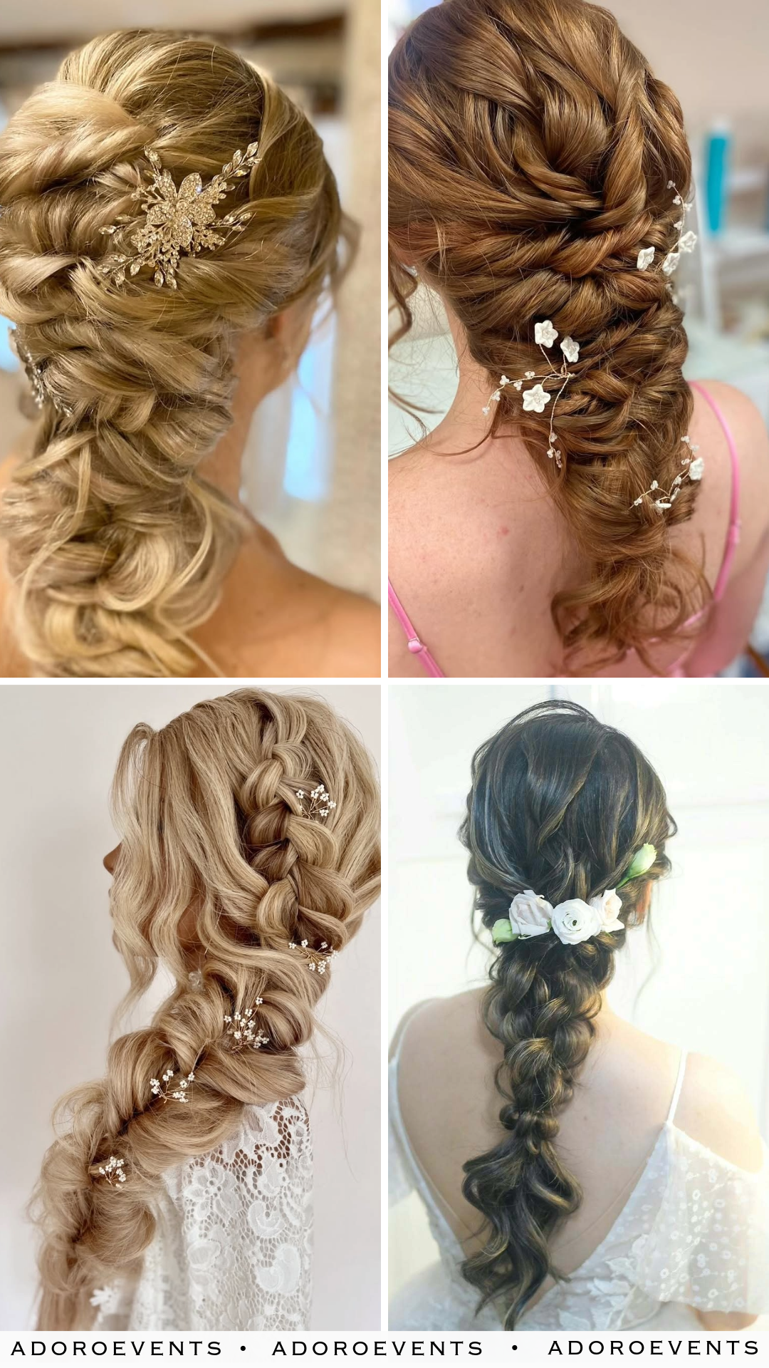 Collage of Braided Wedding Hairstyle Ideas