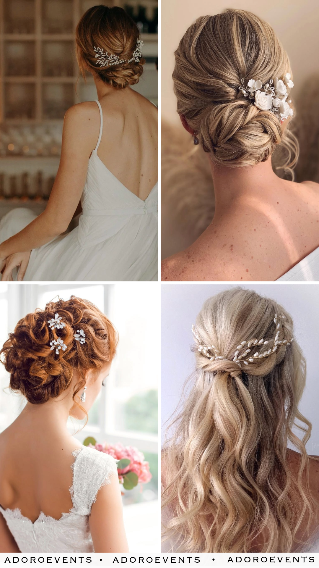 Collage of Bridal Hair Pin Ideas