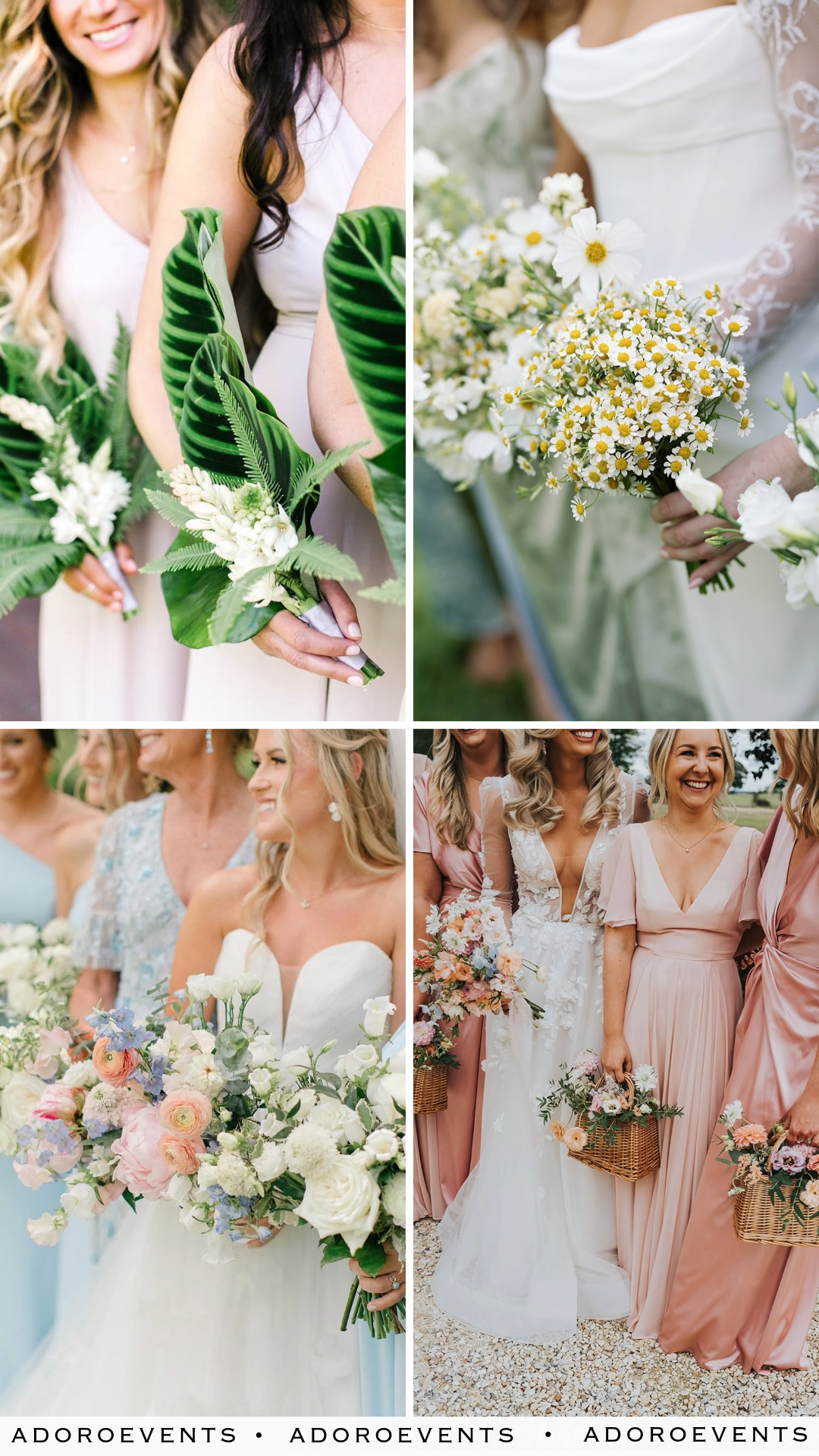 Collage of  Bridesmaid Bouquet Ideas