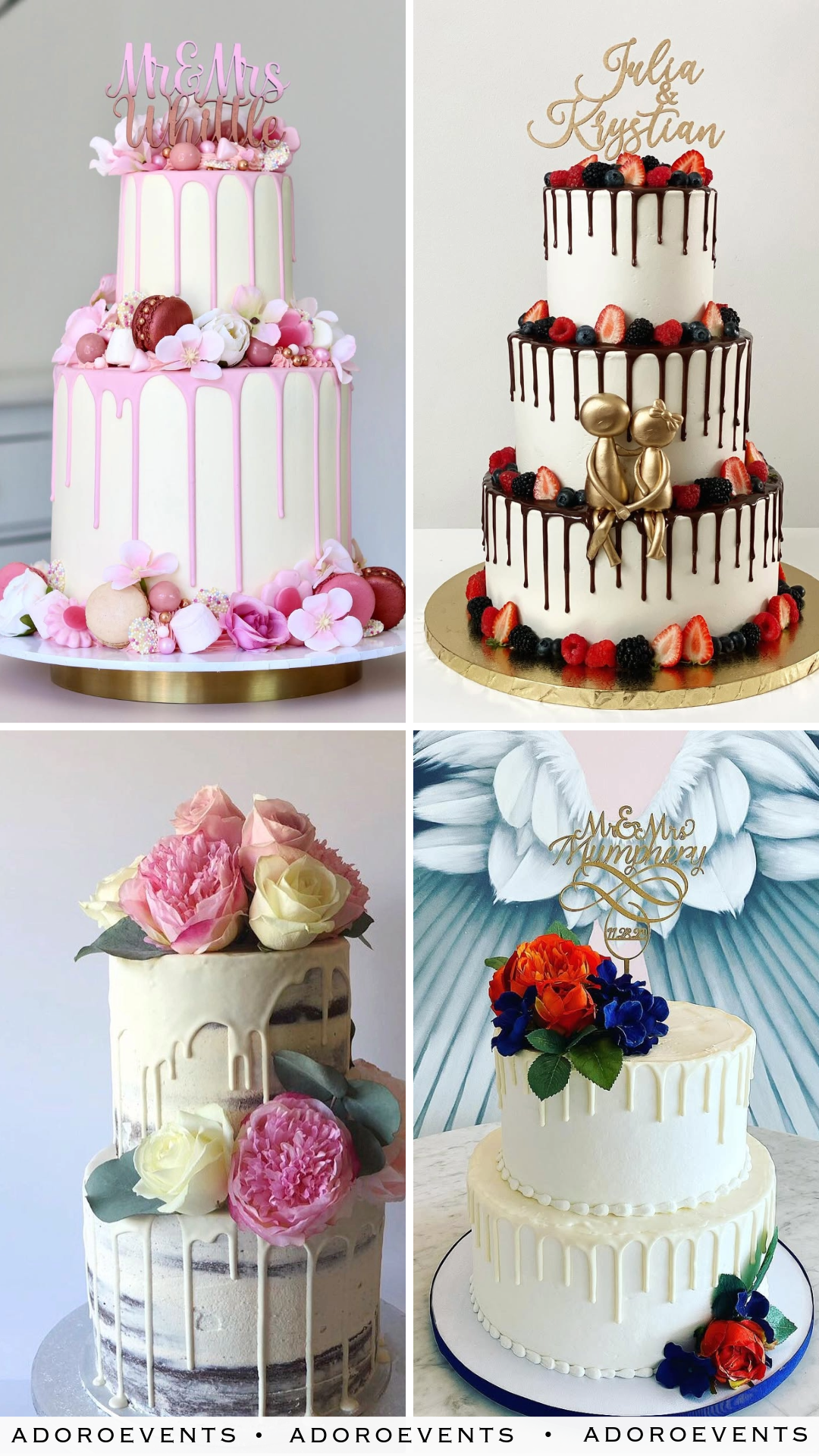 Collage of  Drip Wedding Cake Ideas
