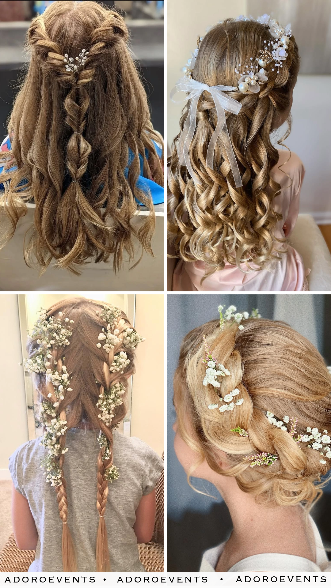 Collage of  Flower Girl Hairstyle Ideas