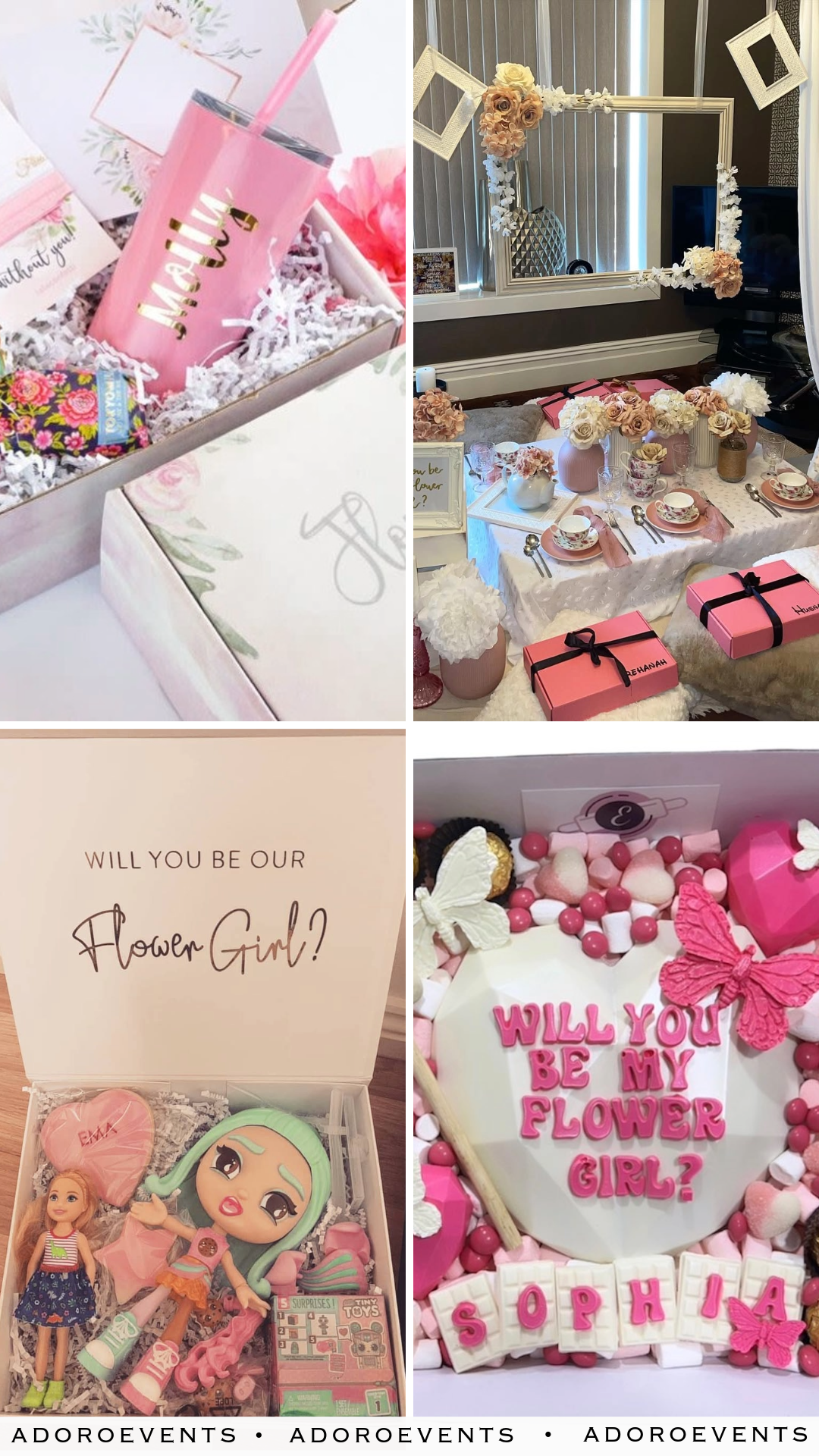 Collage of Flower Girl Proposal Ideas