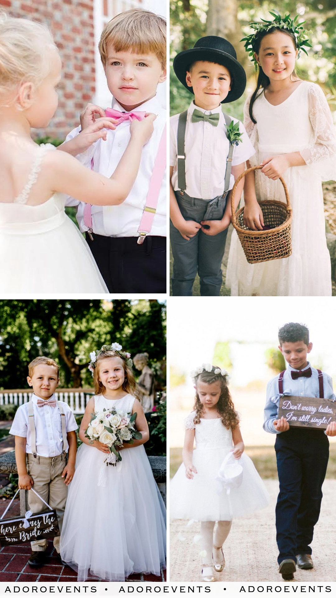 Collage of Flower Girl and Ring Bearer Photo Ideas