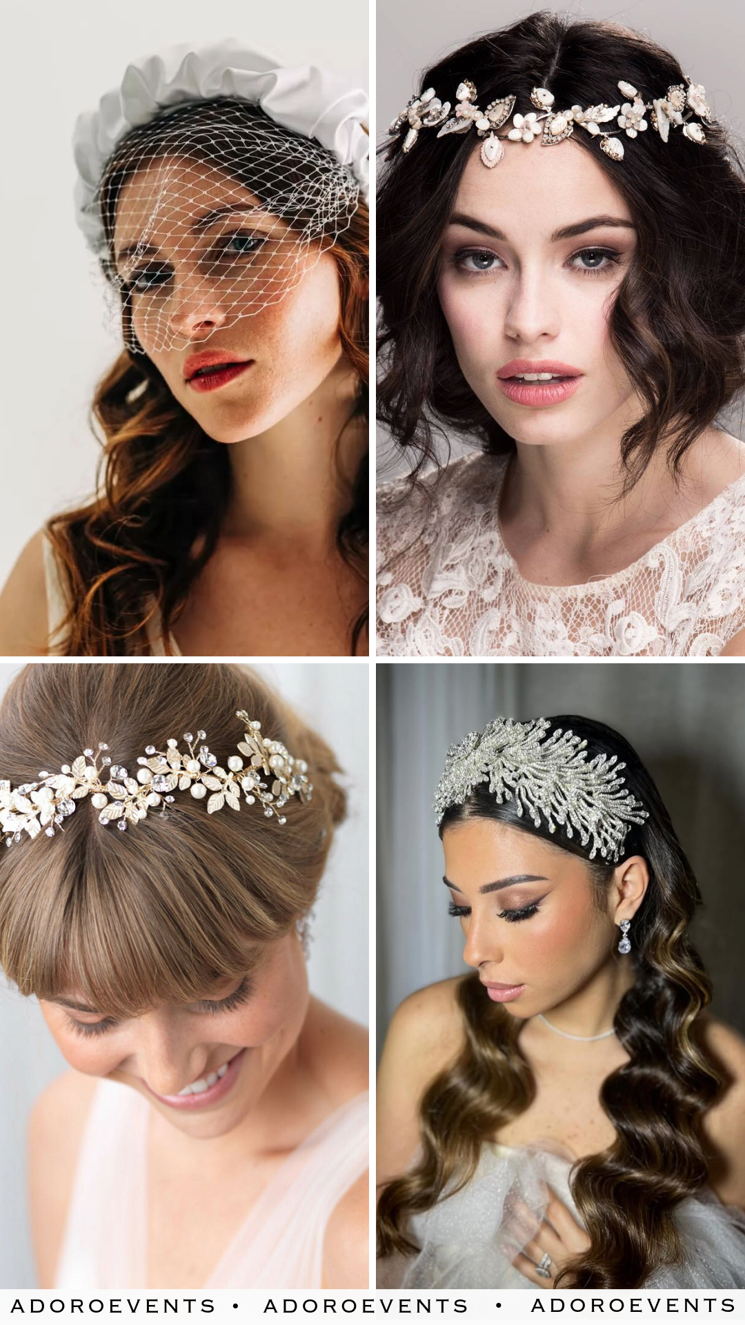 Collage of Headband Wedding Hairstyle Ideas