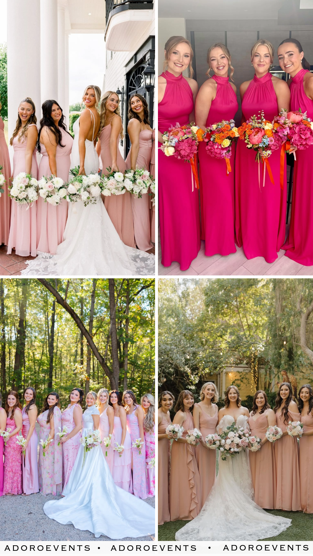 Collage of Pink Bridesmaid Dresses Ideas