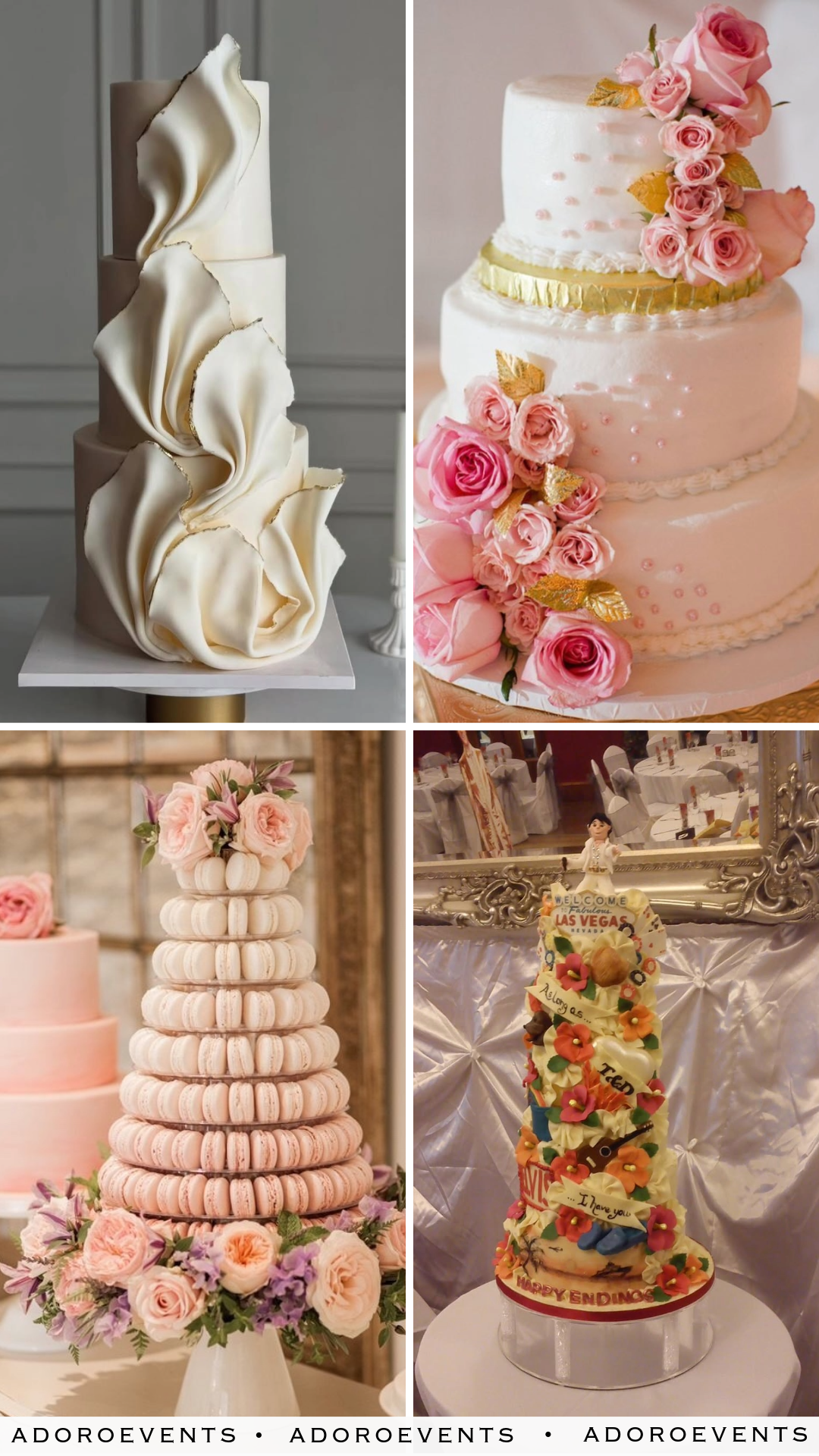 Collage of  Unique Wedding Cake Ideas