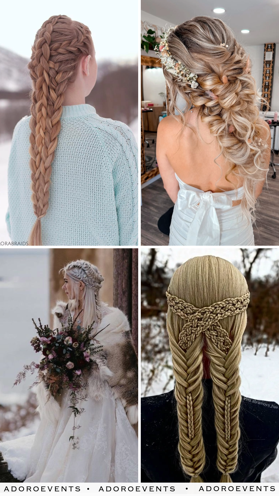 Collage of Viking Wedding Hairtsyle Ideas