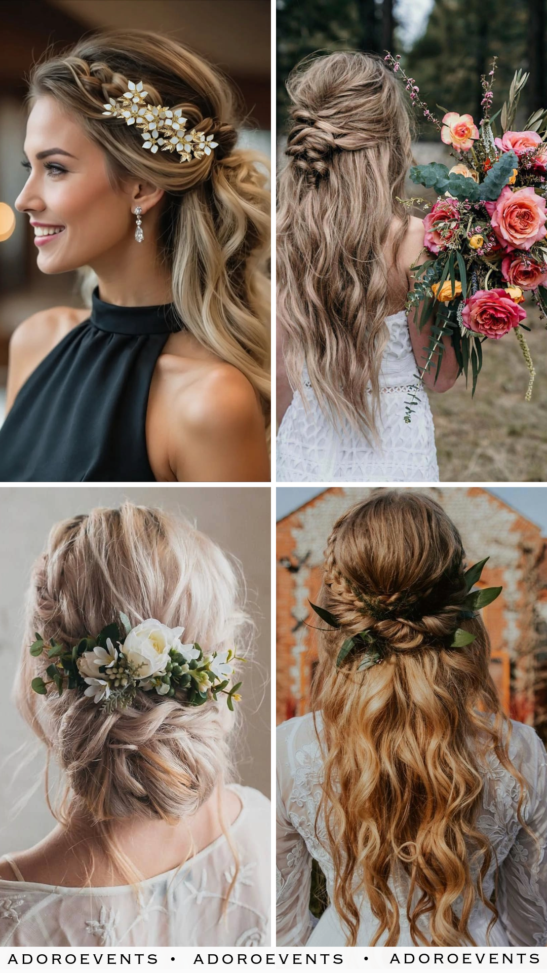 Collage of Vintage Wedding Hairstyle Ideas