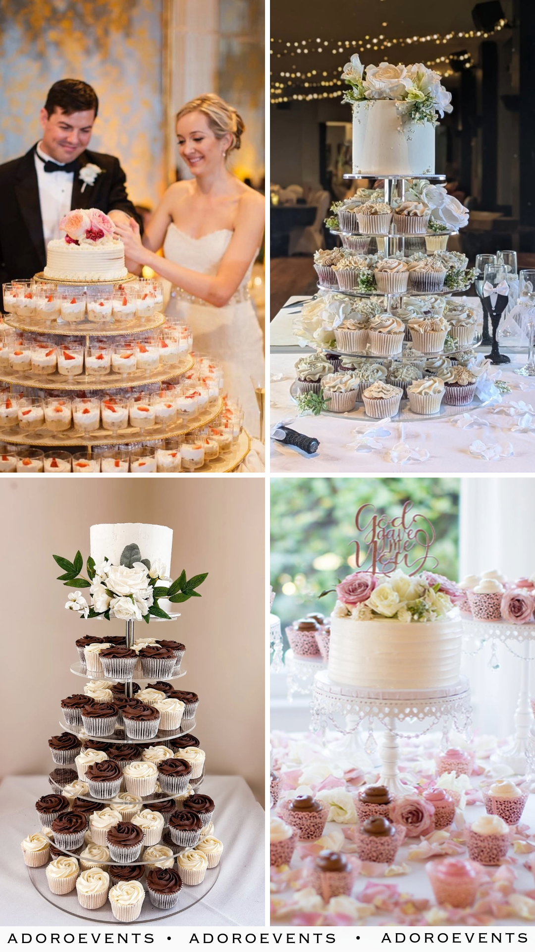 Collage of  Wedding Cupcake Tower Ideas