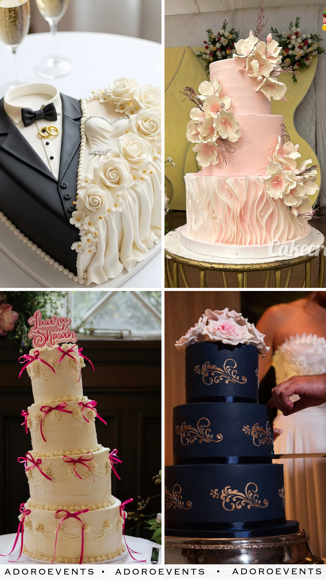 Collage of Wedding Trendy Cake Ideas