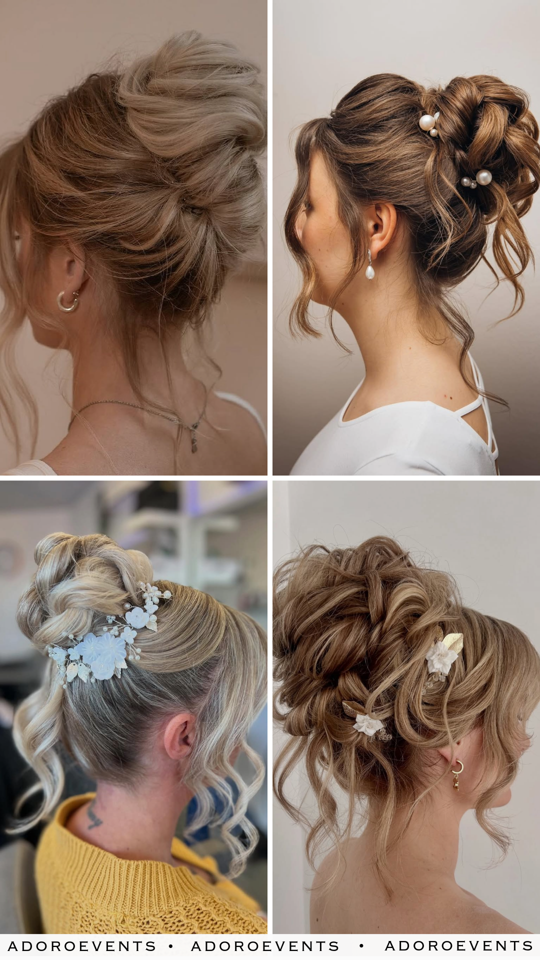 Collage of Wedding Updo Hairstyle Ideas