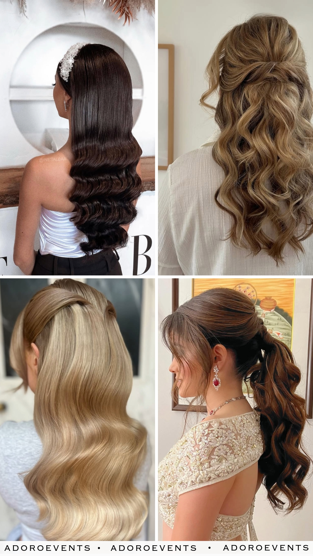 Collage of Wedding Wavy Hairstyle Ideas