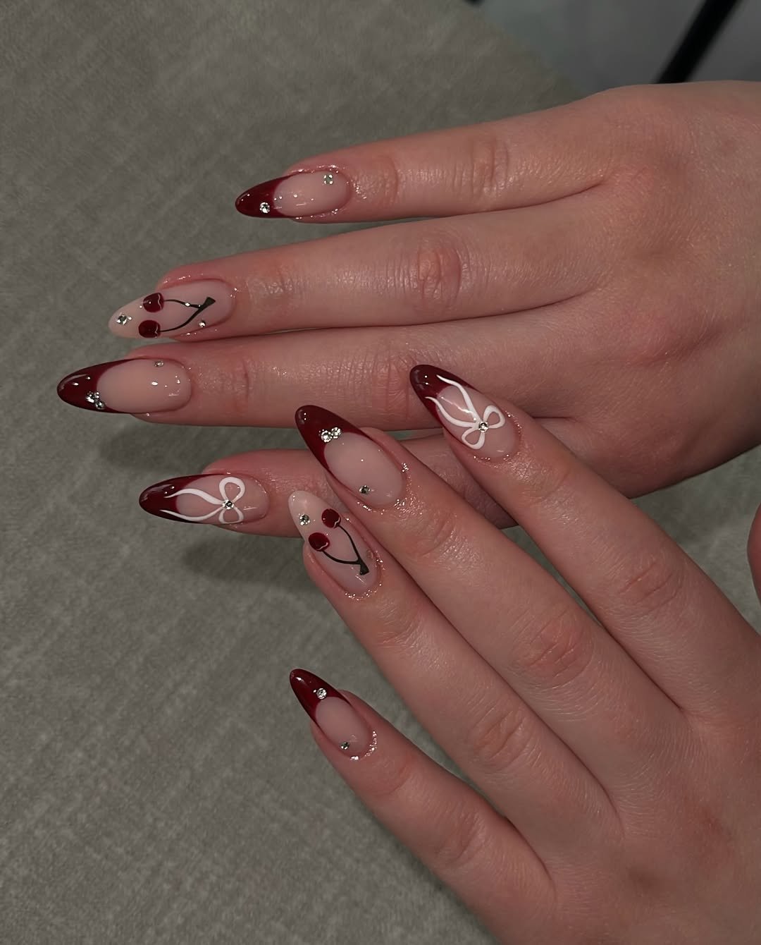 Glossy Cherry Bows
